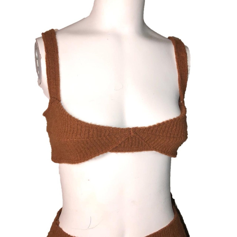 Cashmere Knit Bralette in Brown